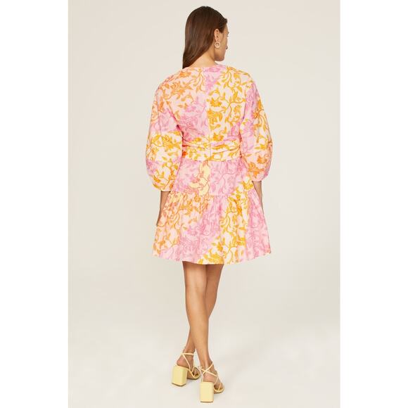 DEREK LAM 10 CROSBY X RTR Multicolor Floral Hourglass Cutout Mini Dress Size 46 - Picture 3 of 15